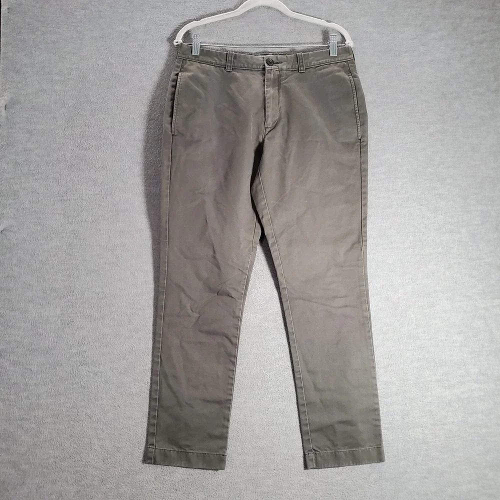 J Crew Men Jeans 31x30 Gray Chino‎ Essential Straight Mid Rise Pockets Casual